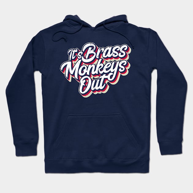 It's Brass Monkeys Out (Brit Slang: It's Cold Outside) Hoodie by bluerockproducts